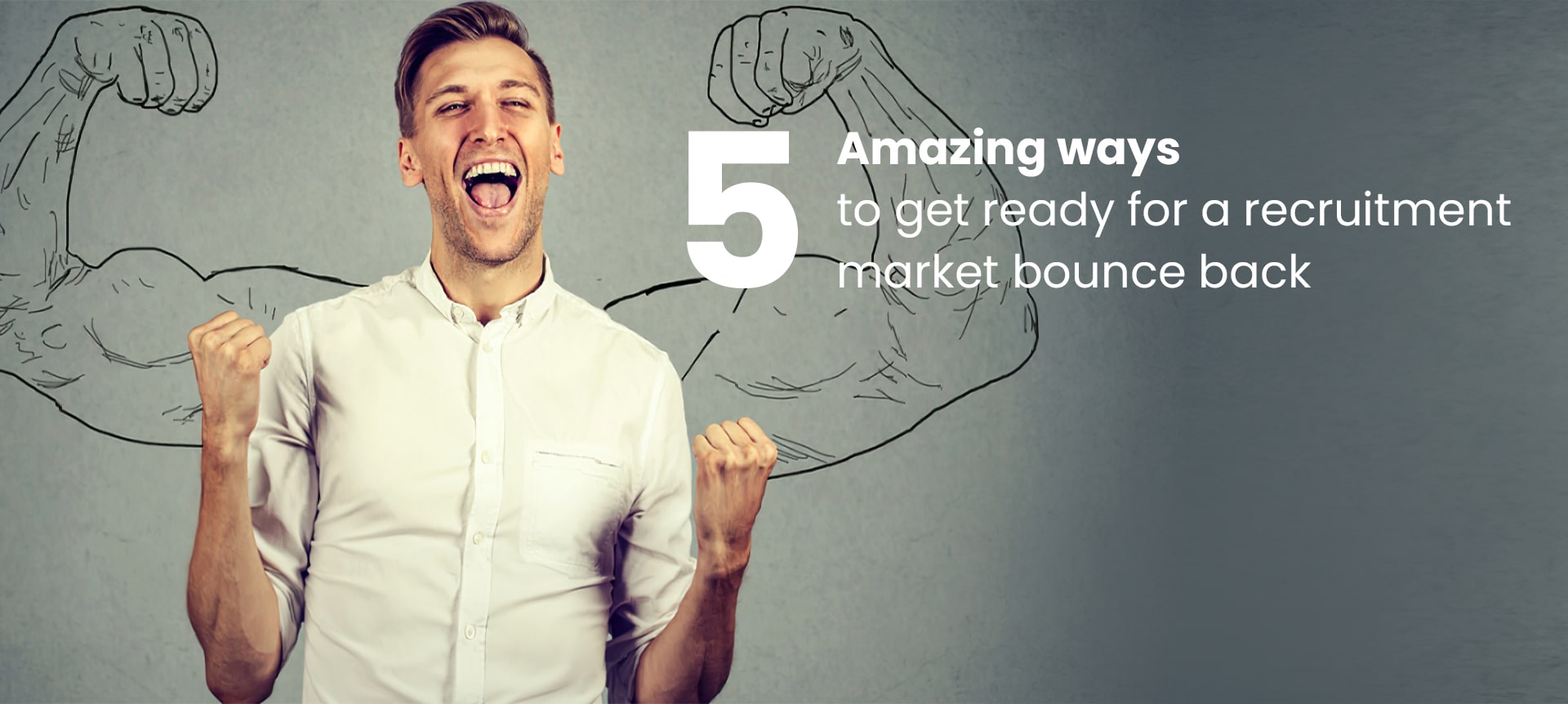 5 Amazing Ways to Get Ready for a Remote Recruitment Market Bounce Back | Elevatus A hiring manager looking excited for a remote recruitment market bounce-back