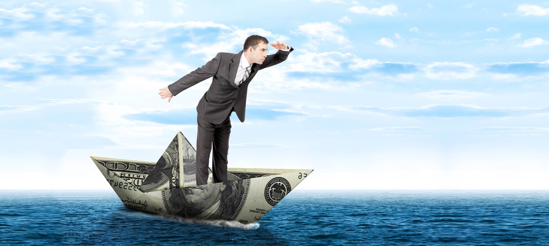 A recruiter on a boat looking for ways cut back on recruitment costs with a hiring platform