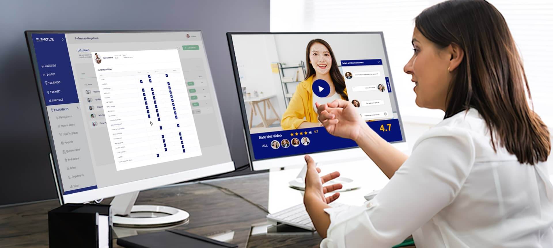 A female recruiter working on EVA-REC