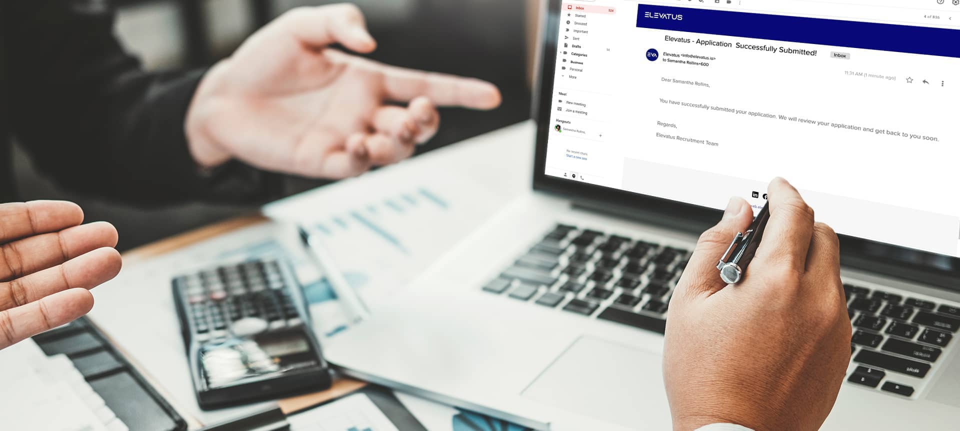 Recruiters collaborating together