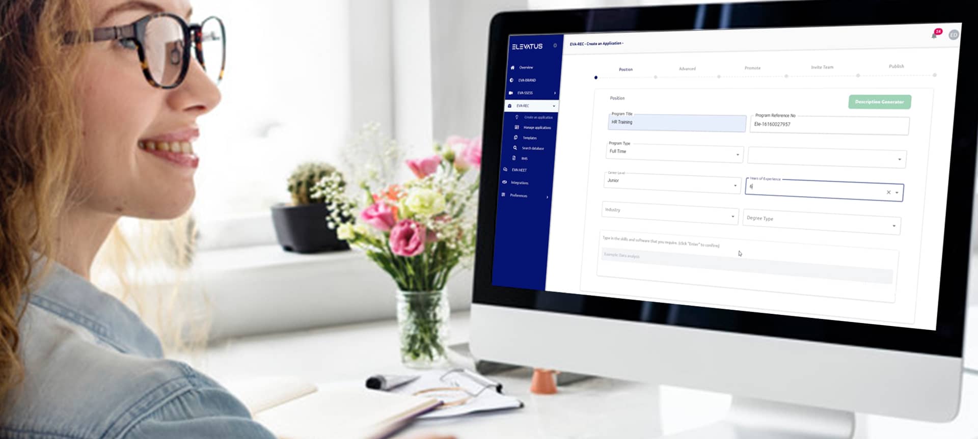 A recruiter writing a job description