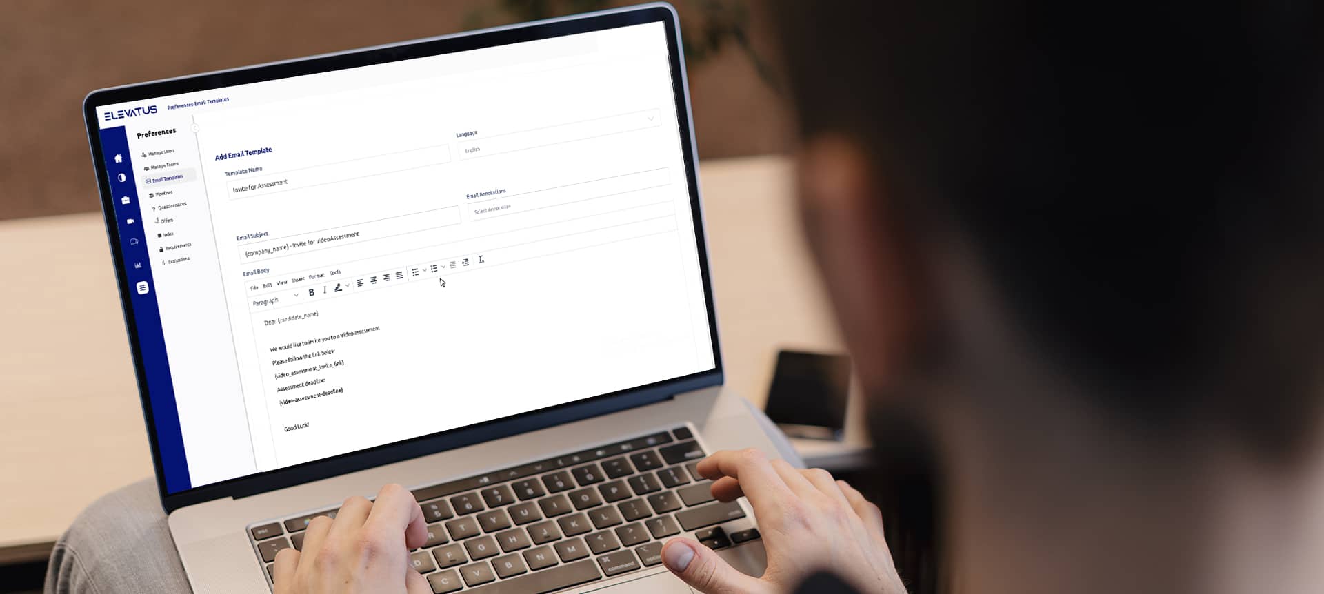 Laptop showing hiring platform