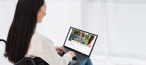 Laptop showing a branded career page on a hiring platform