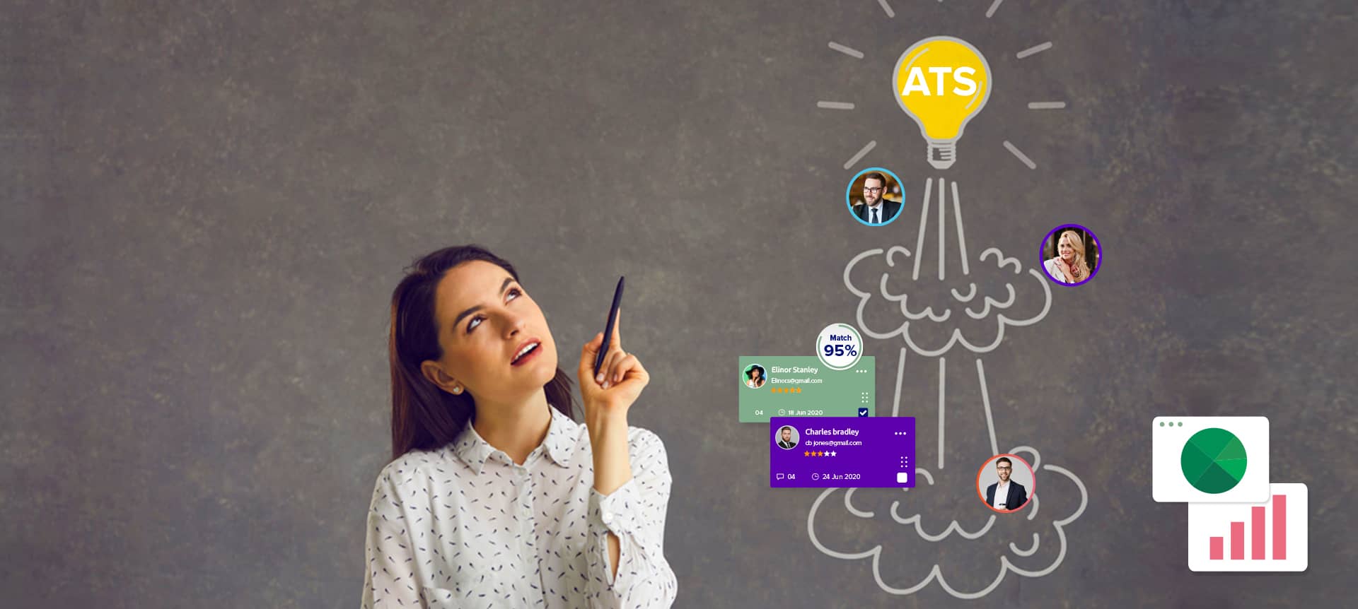 Woman assessing candidates when hire at scale