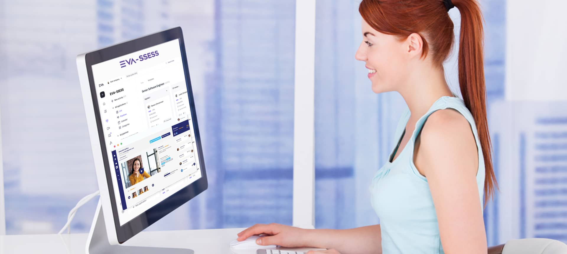 women using a video interviewing software