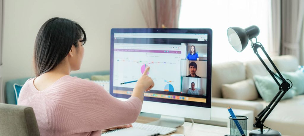 A female recruiter using video assessment interviews to assess the candidate's personality