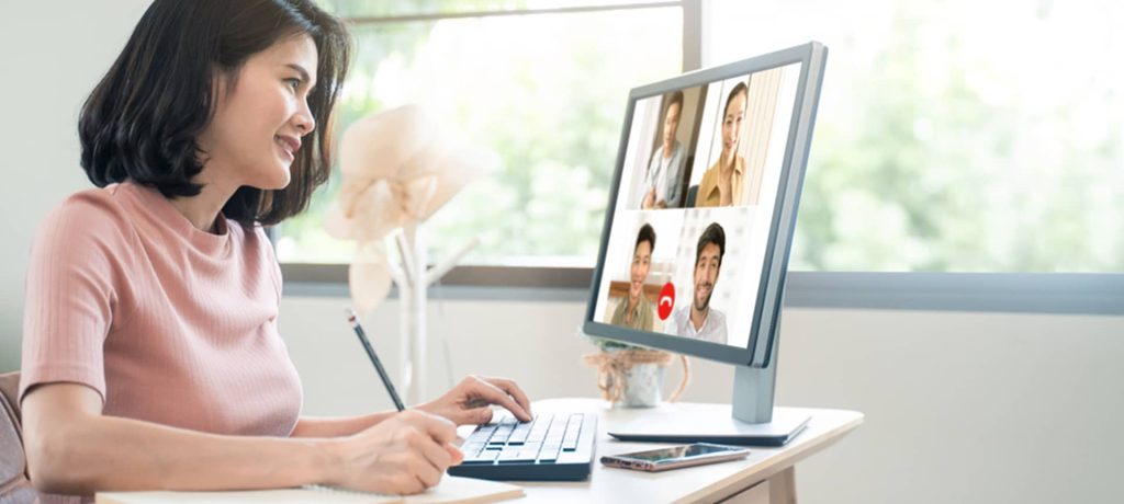 A female recruiter saving company's money with video assessment interviews