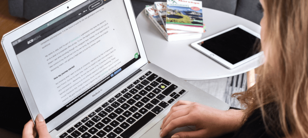 recruiter working on laptop