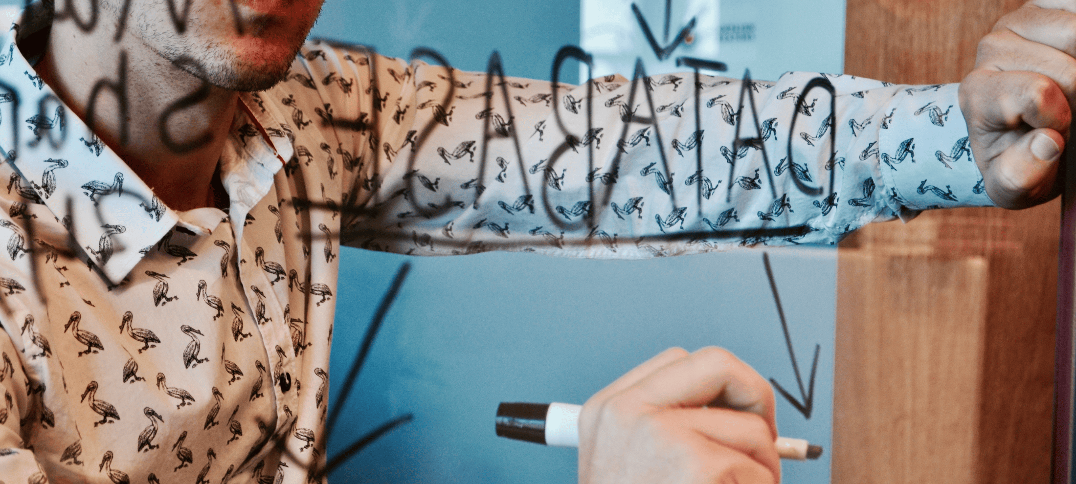 An image of a man in HR creating a recruiting database