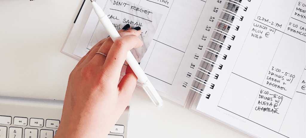 recruiter work notes in notebook