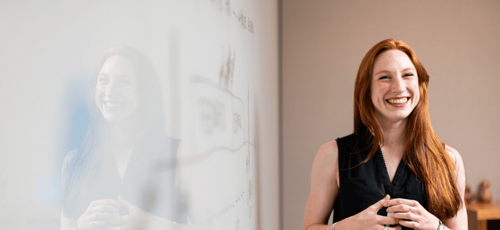 An image of a woman in HR smiling 