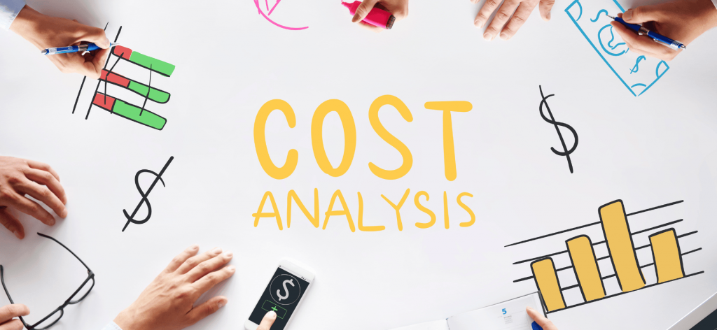 An image of a company doing cost analysis