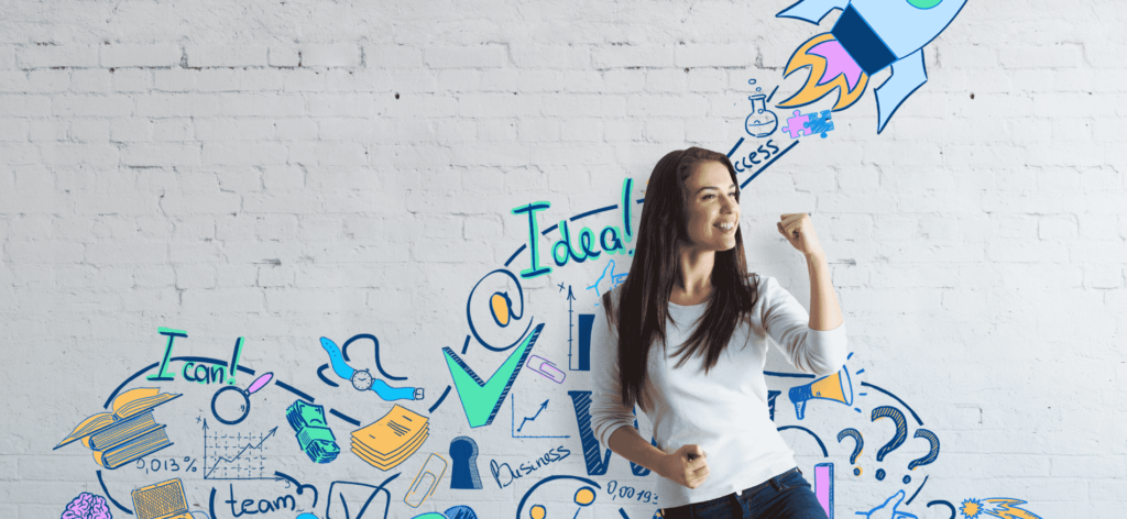 An image of a person celebrating success 