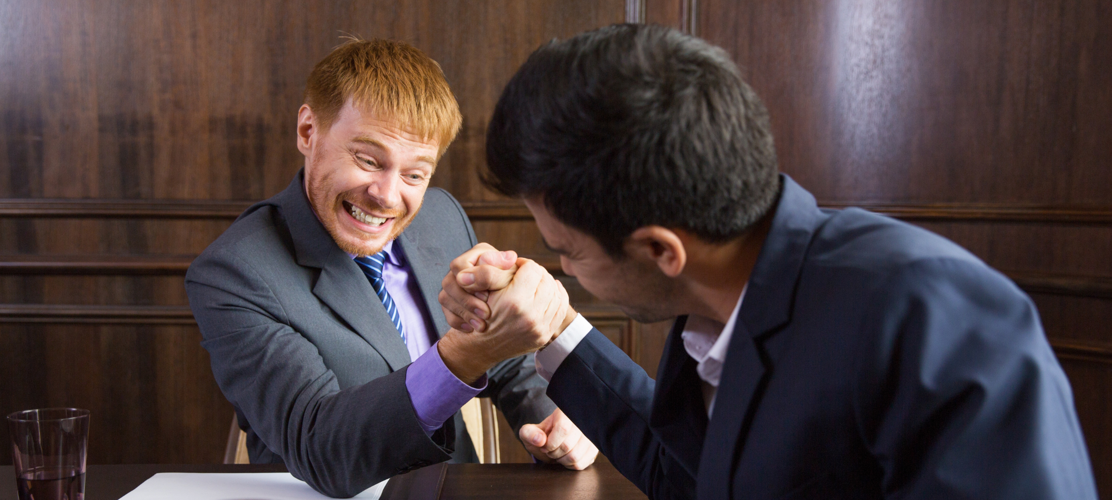 Two employees resolving conflicts in the workplace