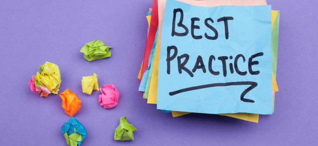 An image of a banner showcasing best practices 