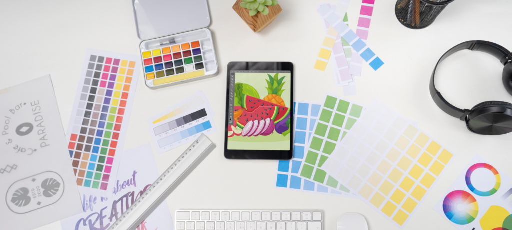 A brand designer creating new work 