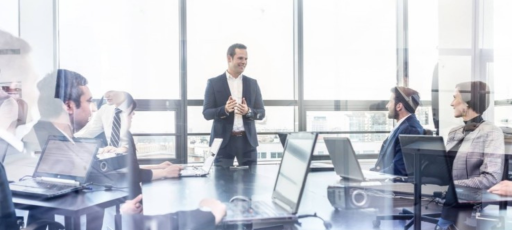 A manager onboarding a group of new hires 