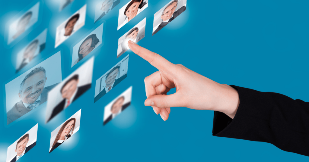 Screen displaying filters to find candidates for a job listing.