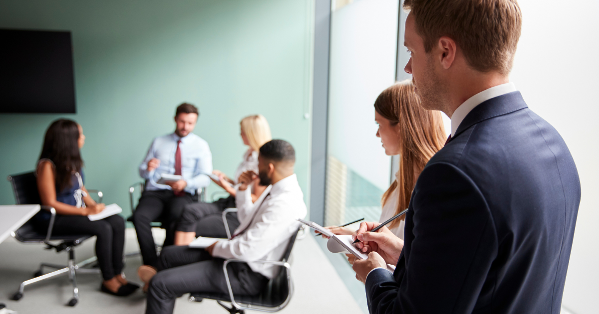 An image of HR department creating a new strategy for personality assessment test