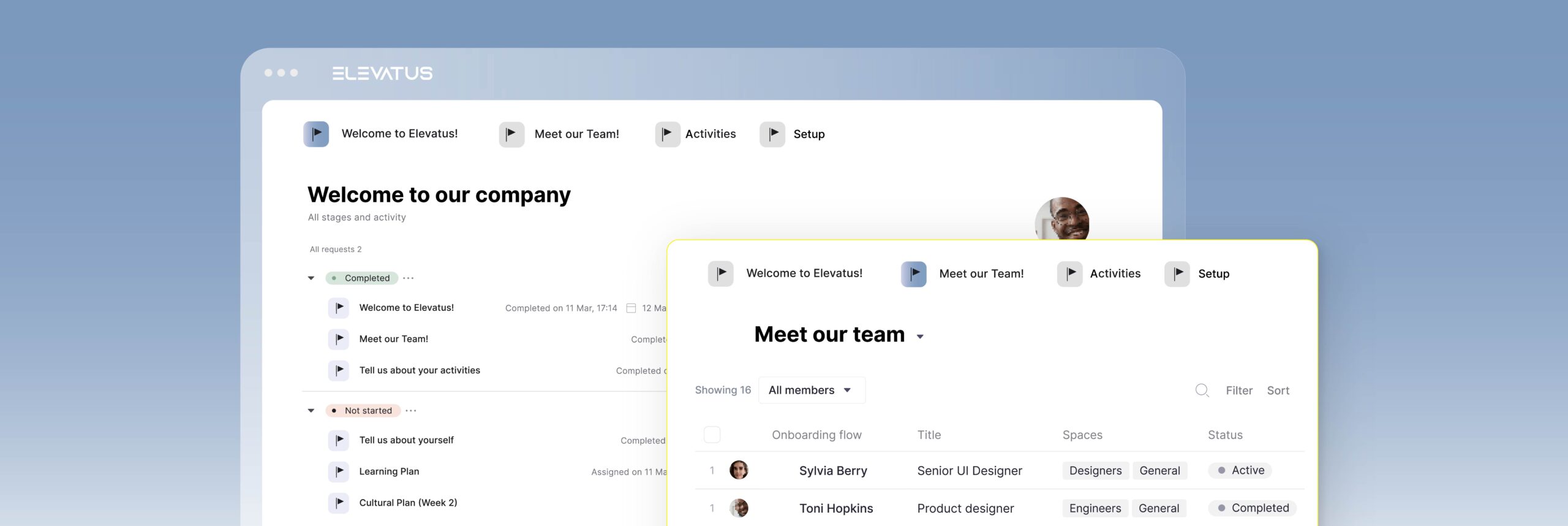 داشبورد برنامج تأهيل الموظفين الجدد