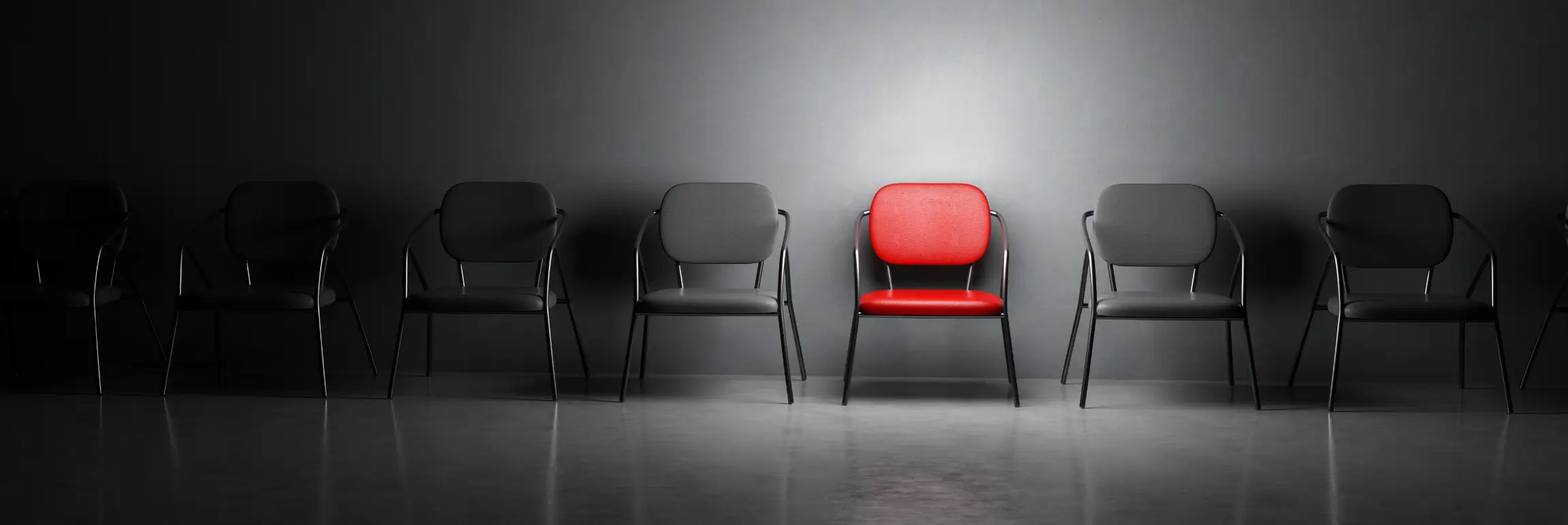 An image of an empty chair for a candidate chosen by a candidate tracking system