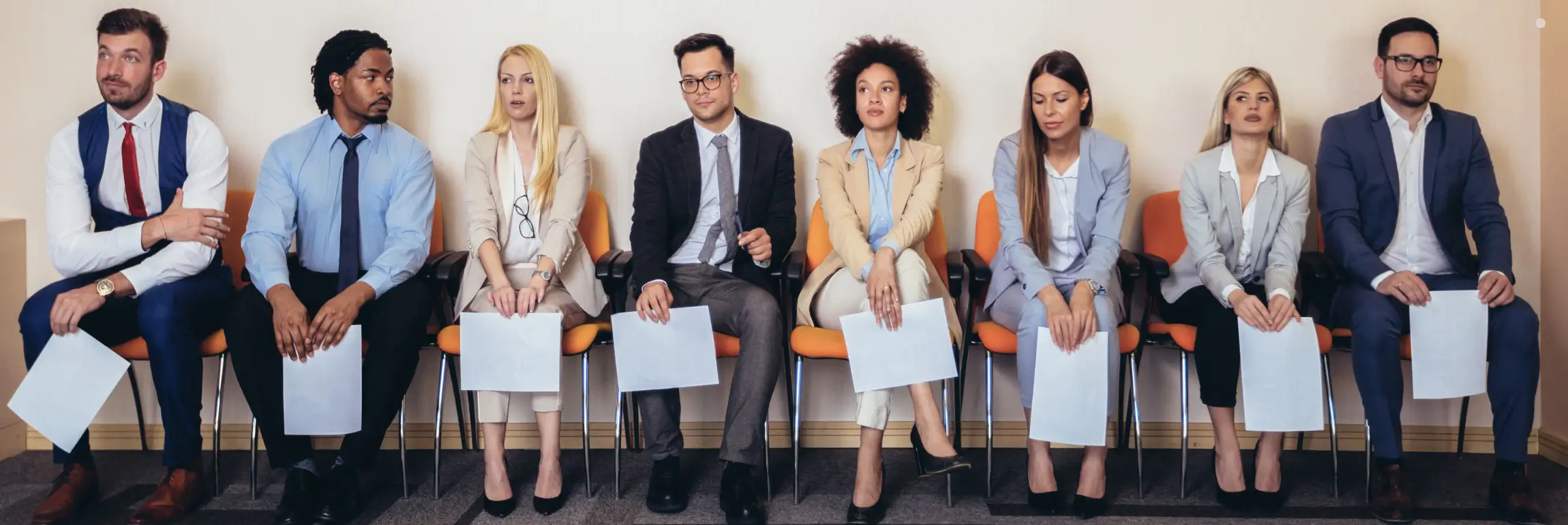 An image of candidates submitting job applications through a recruitment portal.