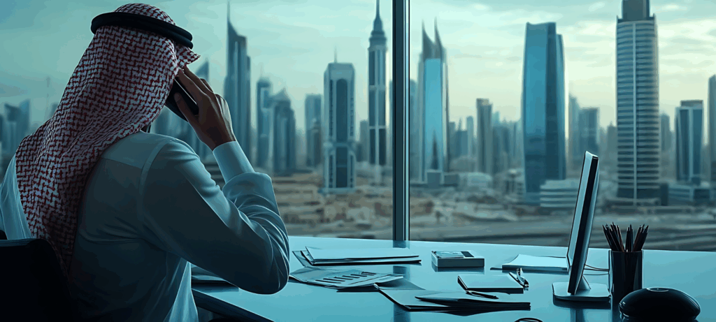 موظف موارد بشرية مهتم بمقابلات الفيديو بالذكاء الاصطناعي بالكويت