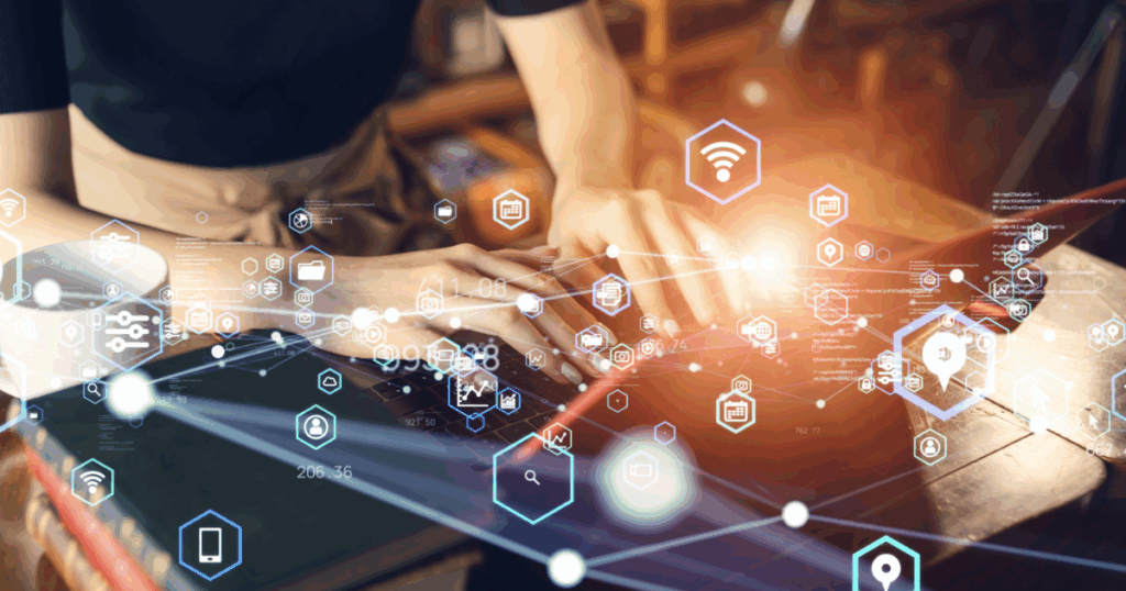 An image of a team using cloud-based tools to drive automation and digital transformation.