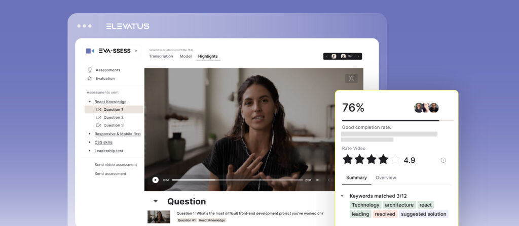EVA-SSESS: Unbiased Video Interviewing Software