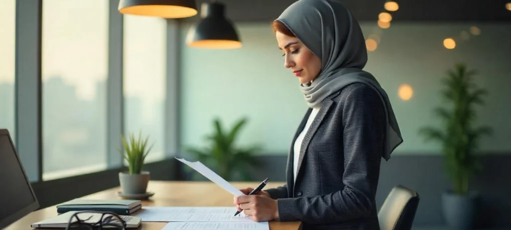 فتاة تشغل وظيفة المساعد الإداري