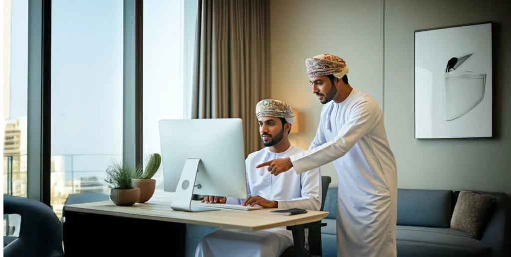 A job candidate in Oman answering team leader interview questions

