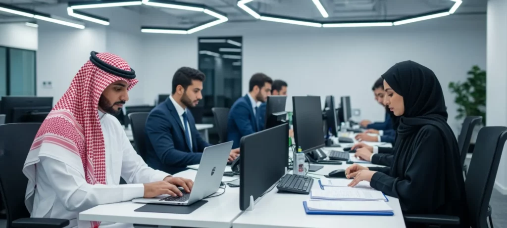 موظف يقوم بمتابعة نظام ATS