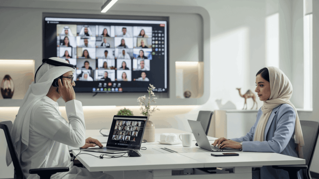 An image of recruiters  and hiring managers discussing the best ATS in Bahrain