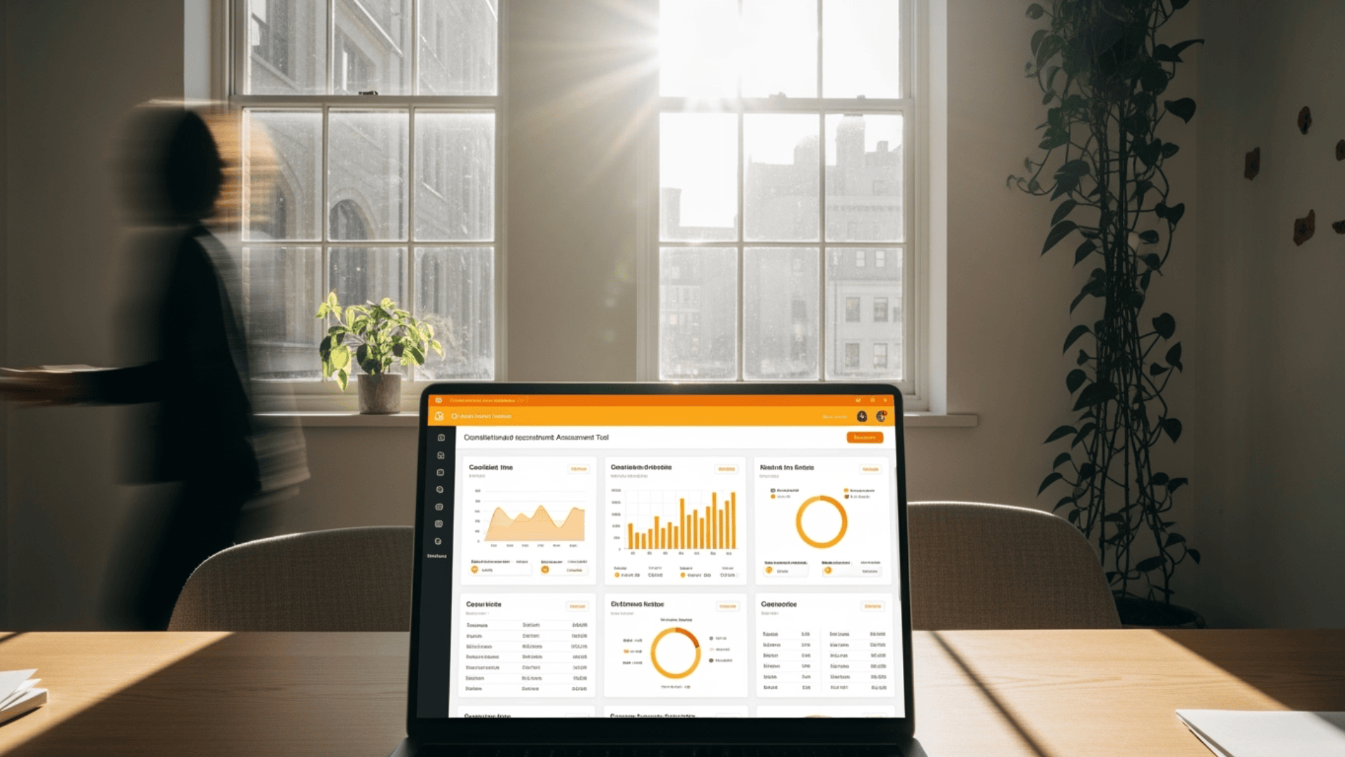 An image of a laptop screen presenting online recruitment assessment tools