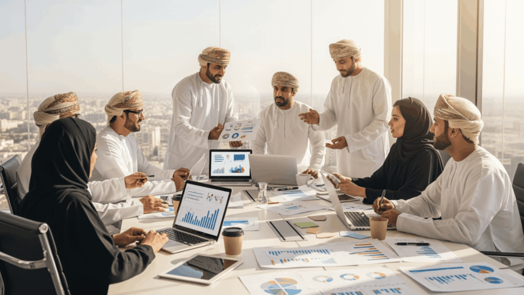 An image of a recruiter tracking ROI dashboards to measure the benefits of data-driven recruitment