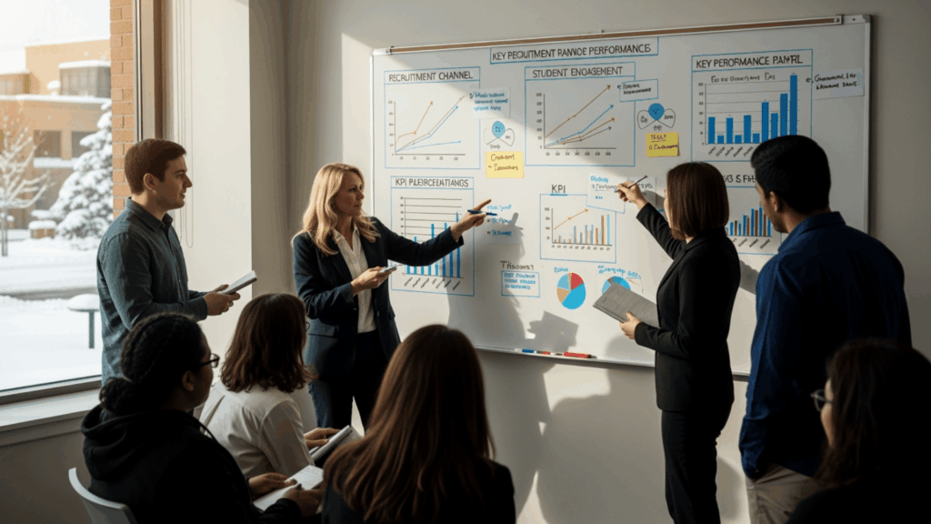 An image of a recruiter using AI software to support digital recruitment strategies