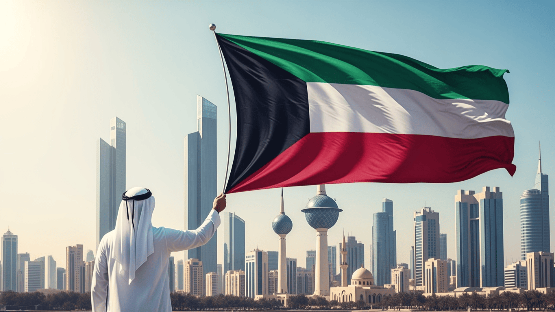 An image of a man promoting Kuwaitization