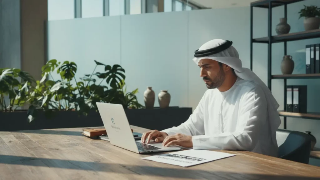 GCC HR manager reviewing employee resignation before approving resignation acceptance with notice waiver.