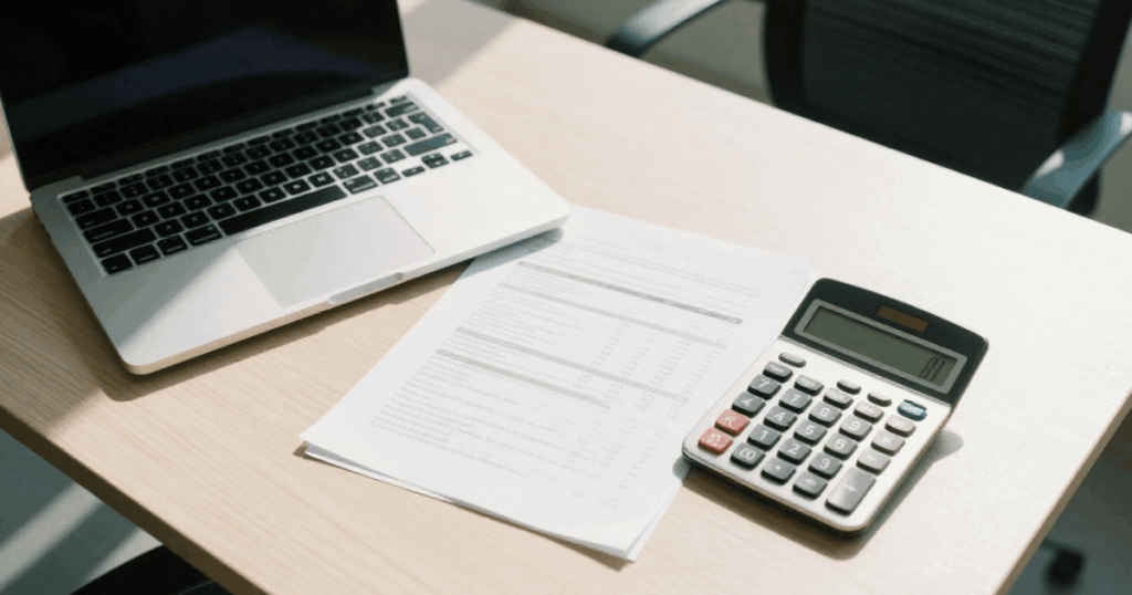 Recruitment Budget Proposal Template for 2026 | Elevatus An image of a corporate workspace showing budget analysis for a recruitment budget proposal template