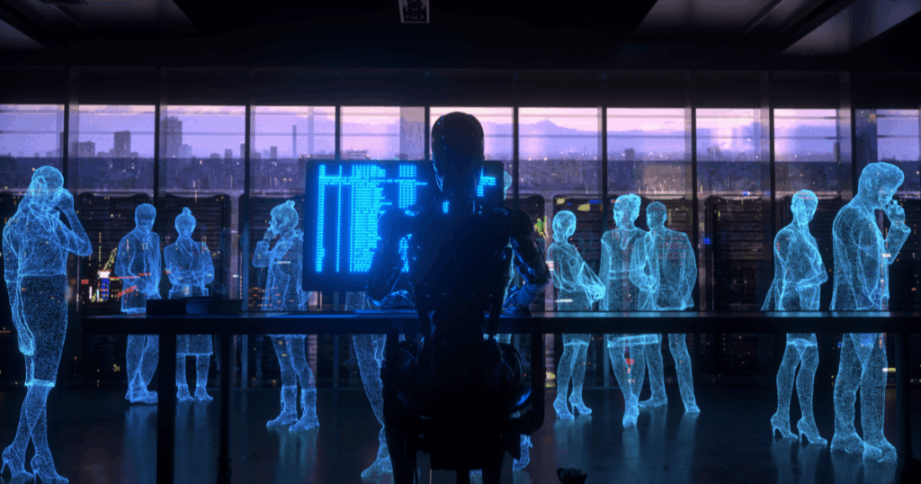 An image of types of AI agents demonstrating rule-based systems executing fixed hiring workflows
