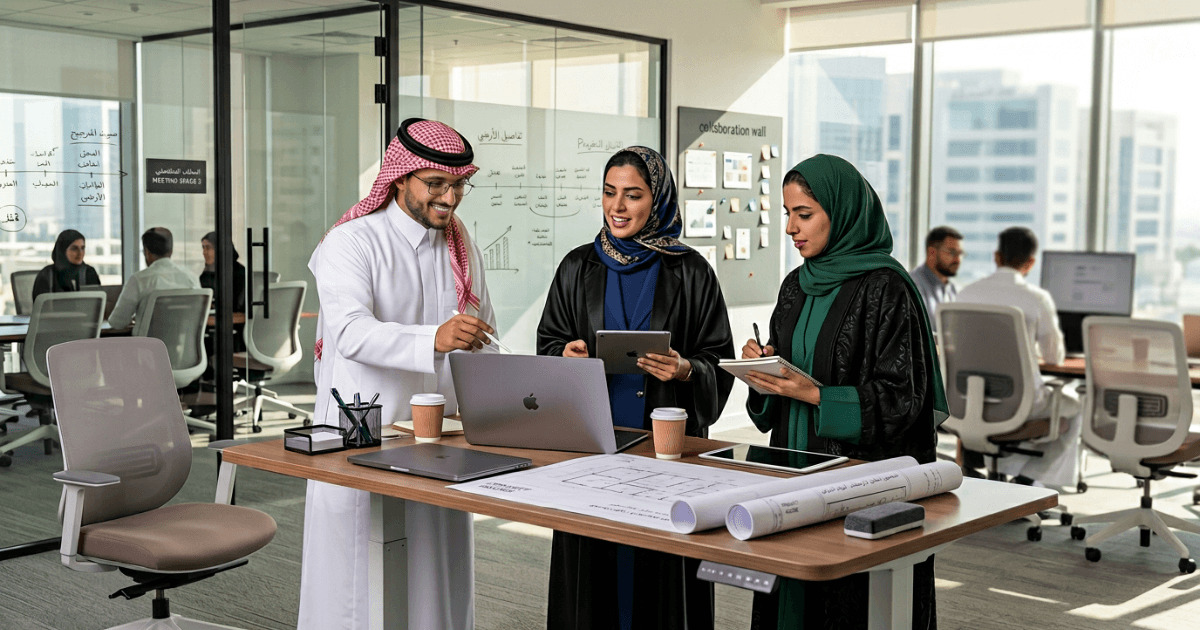 An image of GCC workforce statistics displayed on an analytics dashboard in a large enterprise HR department