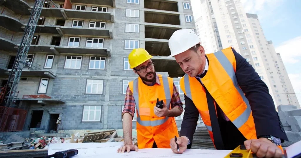 An image of blue collar workers working onsite