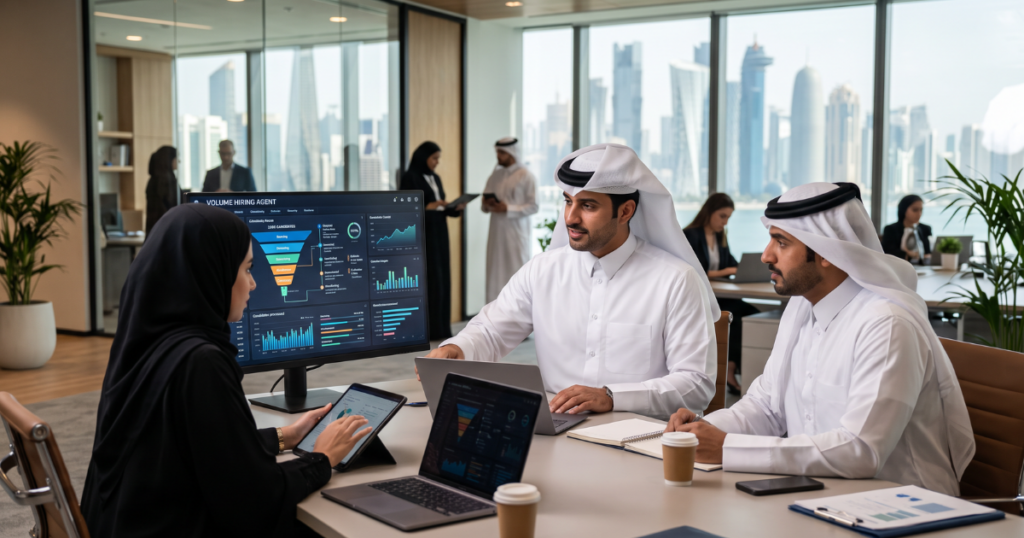 Skills Gap Analysis With Agentic AI: What Qatar's National Vision 2030 Employers Need to Know | Elevatus Icon set representing skills gap analysis stages: assess, identify, and close