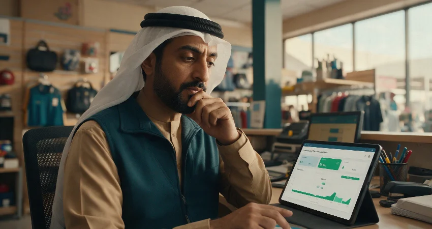 لماذا تخسر العديد من الشركات في قطاع التجزئة والضيافة موظفيها الجدد خلال أول ٩٠ يومًا؟ | Elevatus مديرة موارد بشرية تراجع لوحة بيانات تأهيل الموظفين الجدد على جهاز لوحي